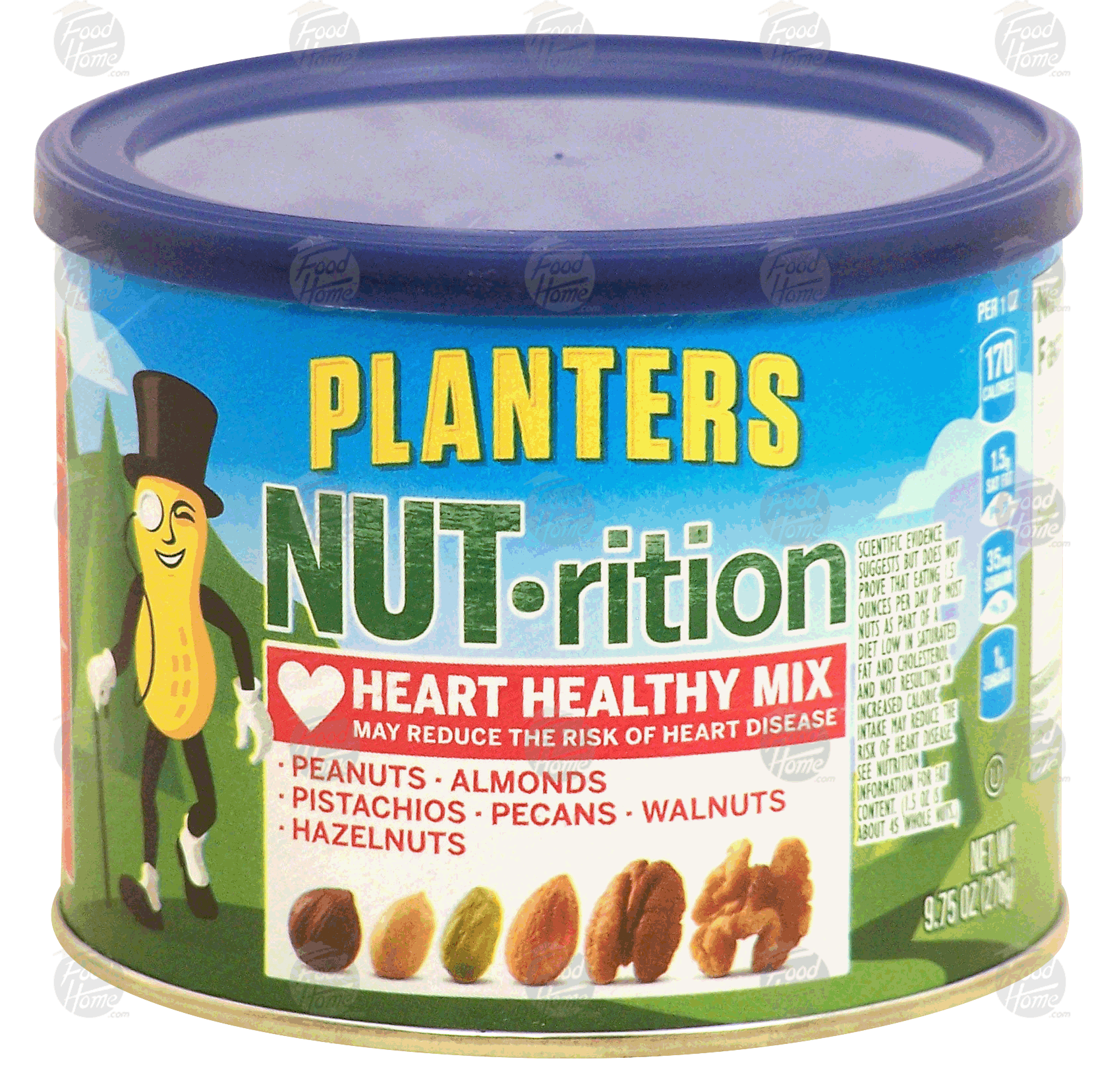 Planters Nut-rition heart healthy mix; peanuts, almonds, pistachios, pecans, walnuts, hazelnuts Full-Size Picture